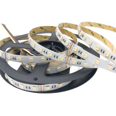 China Other factory hot sale good quality 5 colors in 1 chip 60LEDS/M RGBCCT flexible LED strip DC12V/DC24V rope light for sale