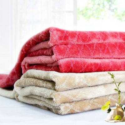 China Wholesale 2023 New Waterproof Super Soft Double Sided Plush Blanket Anti Pilling Reclaimed Double Sided Jacquard Flannel Baby Coat Fabric for sale