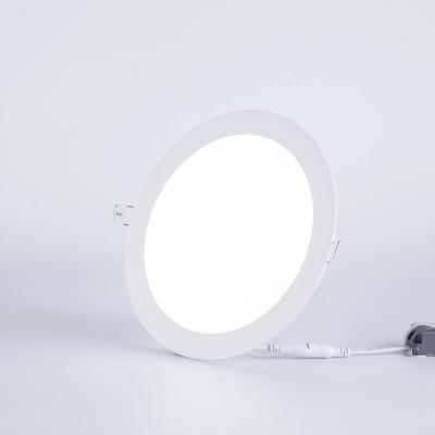 China Modern Uninsulated Driver Reccessed Mounted Round Ultra Slim Led Panel Light Warehouse Desk for sale