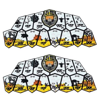 China Eco-Friendly Puzzle Patches Customized Logo Silicone PVC 3D Soft Embossed Rubber Patches For Garment for sale