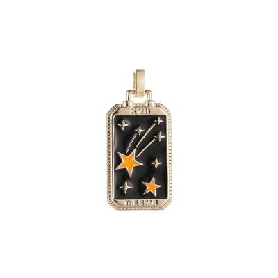 China 2021 TRENDY New Fashion Enamel Moon Star Sun Tarot Card Jewelry Necklace Pendant for sale