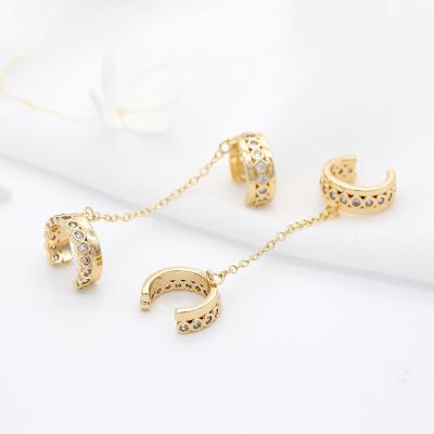 China Wholesale FASHIONABLE Cuff Earrings With Chain Clip On Cuff Earring Pairs Long Ear Chain Earring for sale