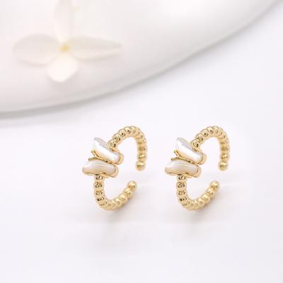 China New FASHIONABLE Open Jewelry Butterfly Ring 14K Gold Plated Butterfly Adjustable Finger Shell Ring for sale