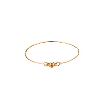 China FASHIONABLE Simple Design 14K Gold Plated Ball Clasp Bangle Magnetic Bracelet for sale