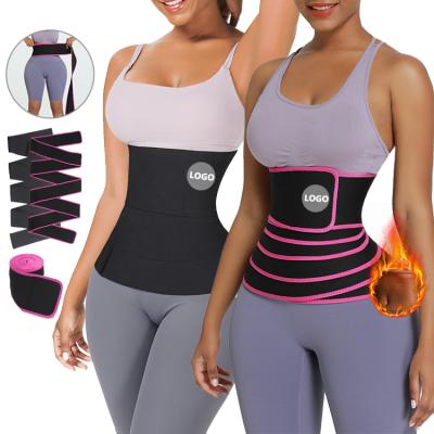 China Full Custom Logo Tummy Wrap Waist Trainer Women Shapewear Private Label Breathable Neoprene Body Waist Trainer Tummy Wrap Waist Trainer for sale