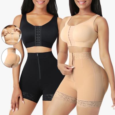 China Breathable Corset Two Piece Set Plus Size Body Shaper Panties For Women Tummy Shapewear For Women But Shaper Push Up Shape Wear Shaper for sale