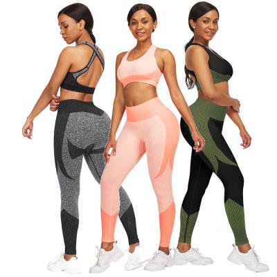 China Lover Antibacterial Beauty New Style Printed Moisture Wicking Yoga Set Women's Activewear Fitness Wear Clothing for sale