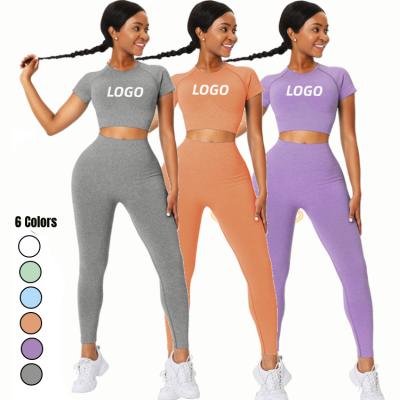 China Antibacterial Women Tracksuit Set Women Seamless Activewear Seamless Set Fitness Clothing for sale