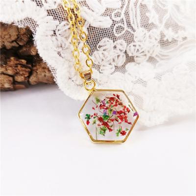 China Real Flower Specimen Natural Resin Romantic Necklace Border Explosion Flower Pendant Models Epoxy Dry Diy Jewelry Accessories for sale