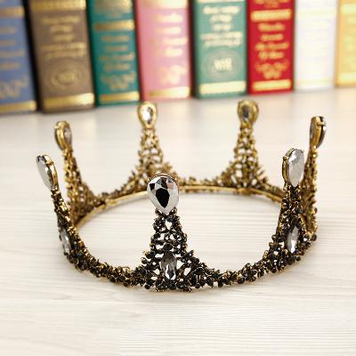 China Baking props 20#0023 Baroque Black Crown Cake Decoration Retro Crown Birthday Party Flower Baking Props for sale