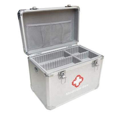 China Eva Medical Supplies Aluminum First Aid Waterproof Shockproof Dustproof Empty Case With A Removable Tray for sale