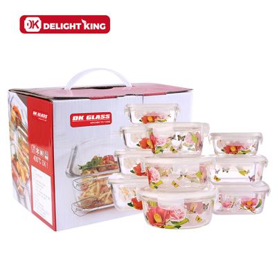 China Freshness Preservation Leakproof Borosilicate Glass Airtight Containers Tops Set High Quality Glass Food Bento Box With Lid for sale