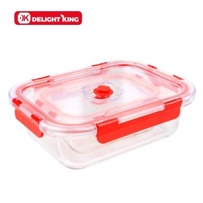 China Keeping Vacuumed Freshness Rods Nested Glass Food Containers With Lid Customized Vacuumed Logo Glass Vacuum Storage Lunch Box For Fresh Food for sale