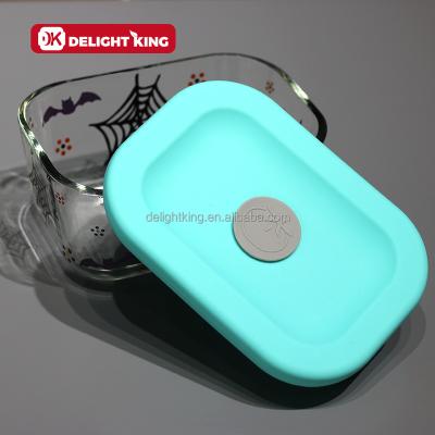 China Wholesale Freshness Preservation Glass Food Container With Silicone Lid Leakproof Glass Food Storage Box for sale