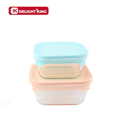 China Popular High Quality Borosilicate Glass Freshness Preservation Food Storage Container Airtight Glass Food Storage Box With Silicone Lid for sale