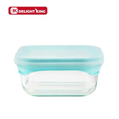 China Microwavable Airtight Freshness Preservation Food Storage Containers With Silicone Lid Bulk Glass Bento Lunch Boxes Value Pack Eco-Friendly for sale