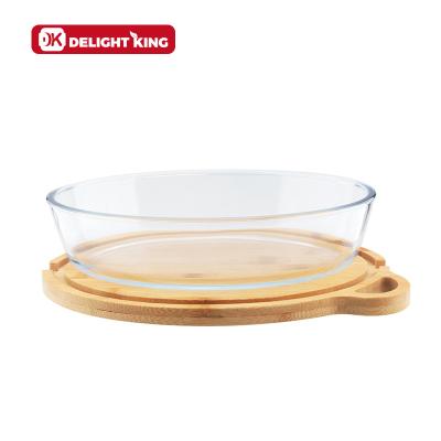 China High Borosilicate Glass Disposable Baking Glassware With Lid Molds Glass Dinner Dishes Set for sale