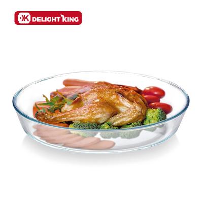 China Manufacturer Disposable Heat Resistant Microwavable Glass Bakeware China Glass Bread Baking Dish for sale