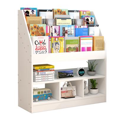 China Multifunctional Modern Room Newspaper Magazine Rack Ladder Toddler Children Shelf Storage Economic Bookshelf Creative Bookshelf for sale