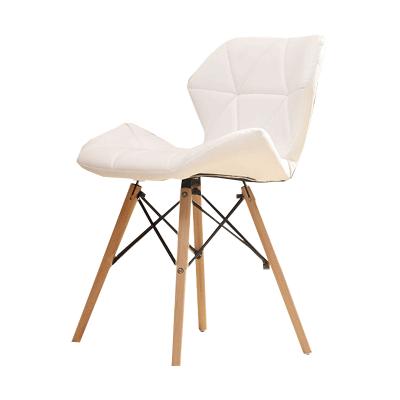 China Wholesale Modern Dining Chair Colorful Soft Comfortable Living Room Chair Wooden Legs Office Chair Leisure Dining Bedroom Dressing Chair for sale