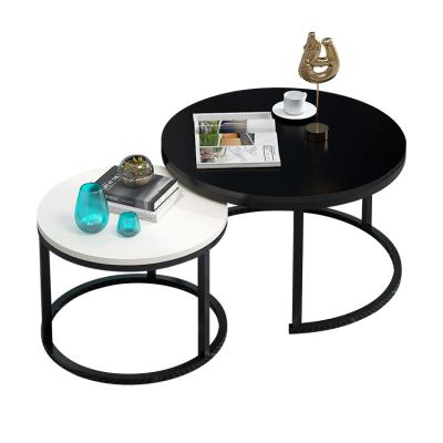 China Cheap Price Living Room Furniture Iron-Leg Combination Tea Coffee Table (Other) Design Wholesale Adjustable Round Modern Glass Coffee Tables for sale