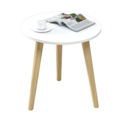 China Single Layer Three Leg Side MDF Tea Table Round Living Room Modern Simple Home Table Furniture Single Layer Coffee Table for sale