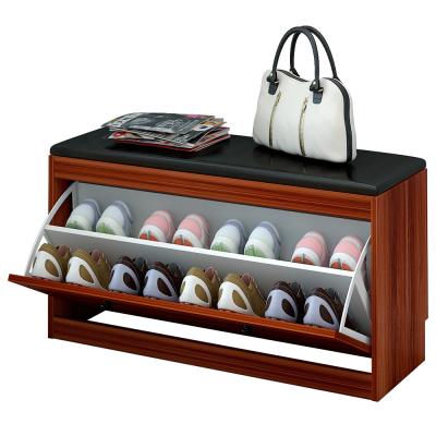 China Reversible Vestibular Shoe Cabinet with Cushion for Foyer Entryway Upholstered Wear Shoe Stool Flip Over Shoe Arch for sale