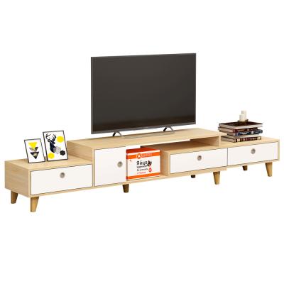 China MDF Expandable Modern TV Stand Nordic Simple Bedroom Furniture Wooden Luxury Living Room Oak TV Stand Large Small TV Cabinet for sale