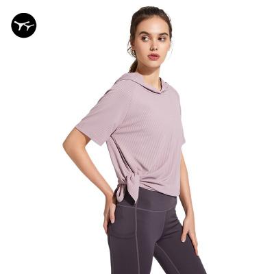 China Breathable Custom Women Short Sleeve Yoga Tops Girls Workout Sports Shirt Fitness Womens Clothing Active Yoga Crop Top for sale