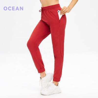 China 2021 Hot Sale High Quality Breathable Pants Women Jogger With Zipper Pocket Casual Pants Jogger for sale