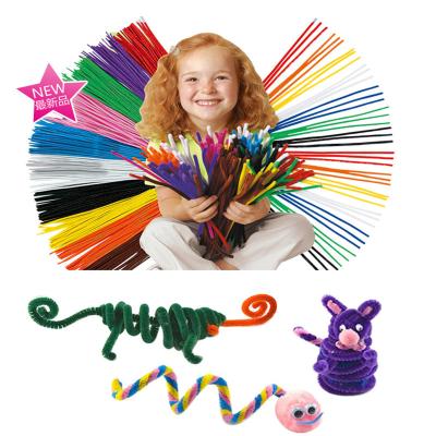 China Kids Soft Educational DIY Toy Single Color Chenille Stems Craft Pipe Cleaners Colorful Chenille Stem For Art for sale