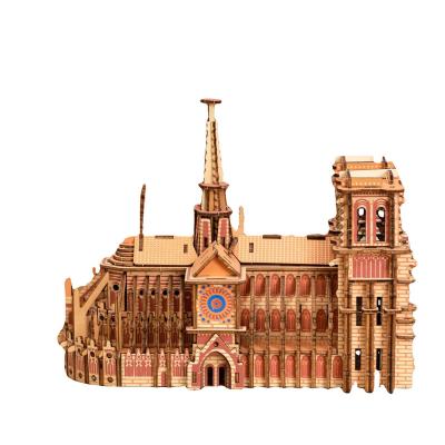 China Toy Factory Direct Sale Wooden Diy Simulation Stereo Model Cubic Fun Iq Wooden 3d Puzzle for sale