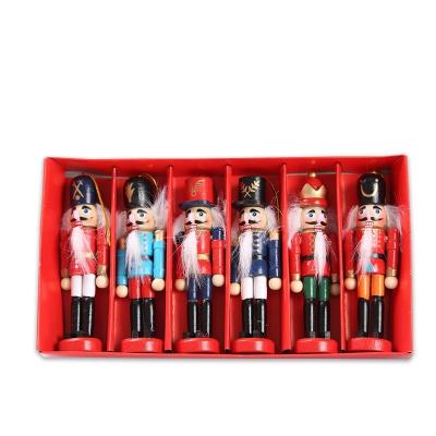 China Wooden Christmas Decoration Nutcracker Soldier 10cm Style Nutcracker Crafts Home Christmas Decorations European Wooden Home Ornaments for sale