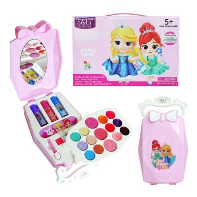 China Pretend Play Beauty Kids Cosmetic Bag Make Up Lipstick Nail Polish Girls Set Washable Makeup Kit Sets Toy For Kids KLD-1 for sale