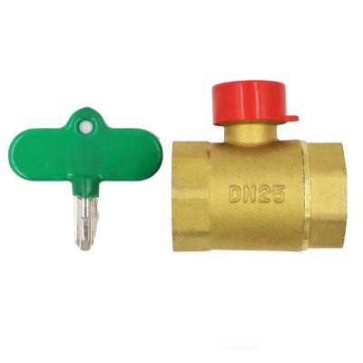 China General lockable control PN16 copper brass ball valve for water safety pumbling anti-theft valve for sale