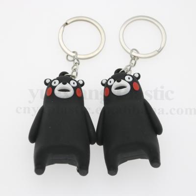 China PVC Rubber Promotional Soft Rubber Couples Gifts 3D Cartoon Keychains Cartoon Character Keychain Kumamon Key Chain for sale