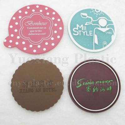 China Printable PVC Silicone Viable Vinyl Coaster Designs Custom Cheap Beer Bar Coasters For Drinks for sale