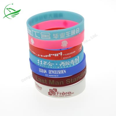 China Luminous rubber wristbands invariable type multicolored kids reused with sports logo for sale