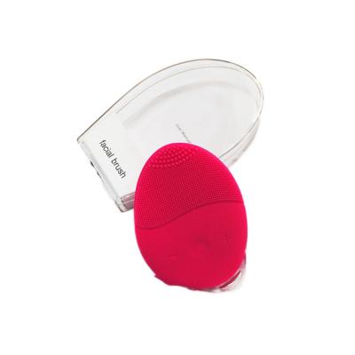 China New Design Mini Silicone Electric Facial Cleansing Ultrasonic Deep Cleansing Brush for sale