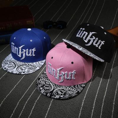 China Custom JOINT Hip Hop Logo 3d Blast Embroidery Letter Printed Hat Fitted Red Birm Snapback Hat for sale