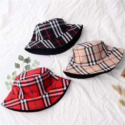 China High Quality Picture Classic Checked Fisherman Hats Soft Casual Comfortable Plaid Bucket Hat Reversible for sale