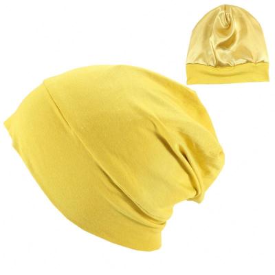 China Slouchy Slap Oversized Striped Silk Chemo Cap Hat For Women Satin Wholesale COMMON for sale