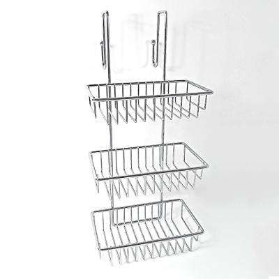 China Modern Metal Wire 3 Tier Door Hanging Bathroom Storage Rack For Bathroom for sale