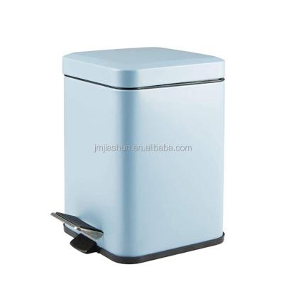 China Sustainable Metal Stainless Steel Square Foot Pedal Dust Bin Trash Can For Home for sale