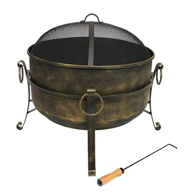 China 30 Stored In Fire Pit For Outdoor Wood Burning Outdoor Fireplace With Spark Screen for sale