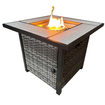 China 30 Inch Pit Table Propane Square Stock Gas Fire With Cover Electronic Ignition Stove for sale