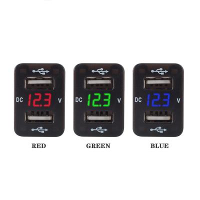 China Waterproof 3.1a Car Yacht USB Power Socket Digital Display 12V 24V Dual Charger Vehicle Refurbished Adapter for sale