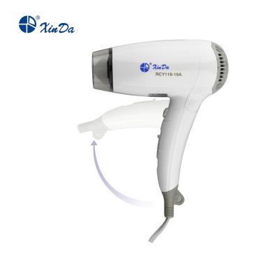 China Foldable The XINDA RCY-118 19A Personal and Family Travel Convenience Foldable ABS White Hair Dryer for sale