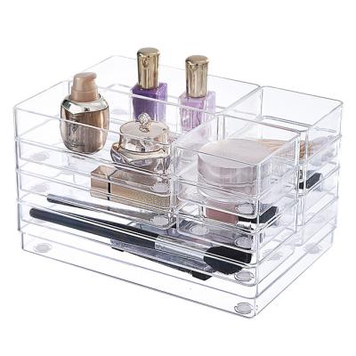 China Utensils in the Bedroom Dresser Amazon Drawer Organizer with Non-Slip Silicone Pads, Clear Organizer Trays Storage Tray for Makeup, Desk Drawer Jewelry for sale