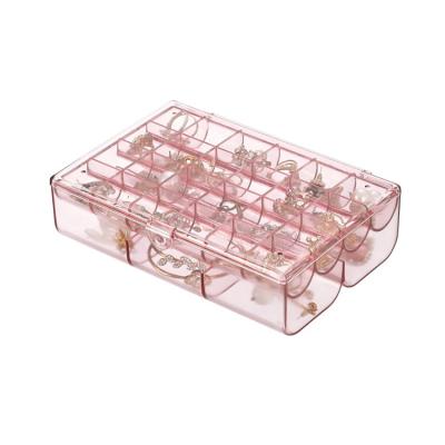 China Custom Plastic Organizer Stocked Jewelry Storage Box for sale